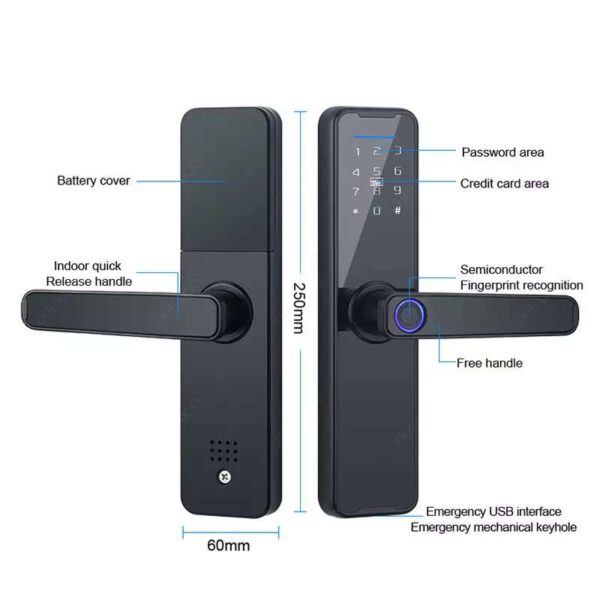 HDudHolakay-Biometric-Fingerprint-Door-Lock-K7-Pro-Black-Smart-Lock-Tuya-App-WiFi-Remote-Unlocking-Keyless