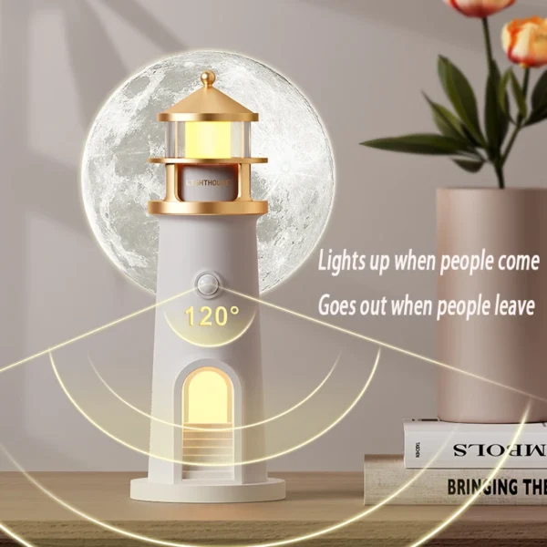 Lampe phare lune en gros plan