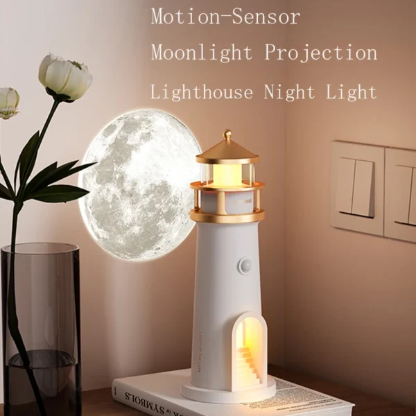 Lampe phare lune en ambiance