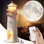 Lampe phare lune allumee avec sa telecommande
